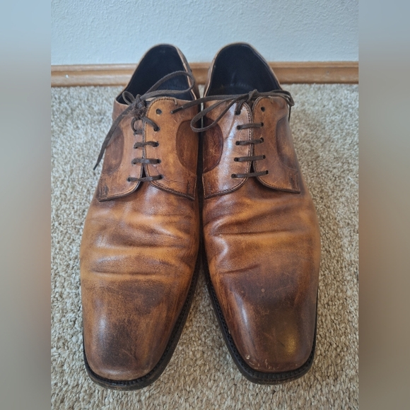 Ermenegildo Zegna XXX Couture Antique Leather Derby Dress Shoes Men\'s 10.5 main image 6